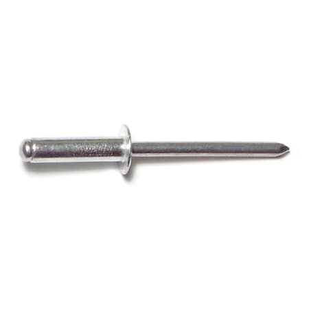 Midwest Fastener Blind Rivet, Dome Head, 3/16 in Dia., 1/2 in L, Aluminum Body, 100 PK 51078